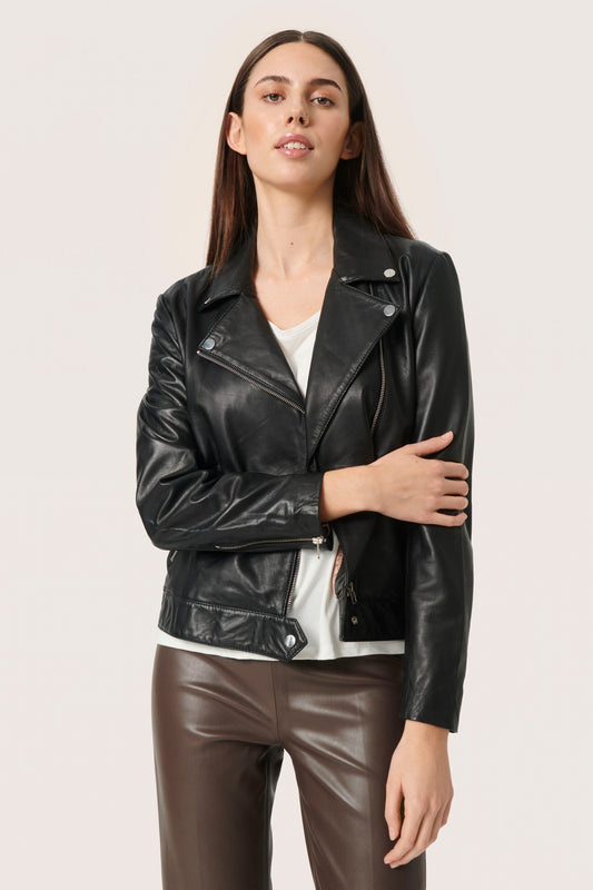 SLMaeve - Leather Jacket LS - Black